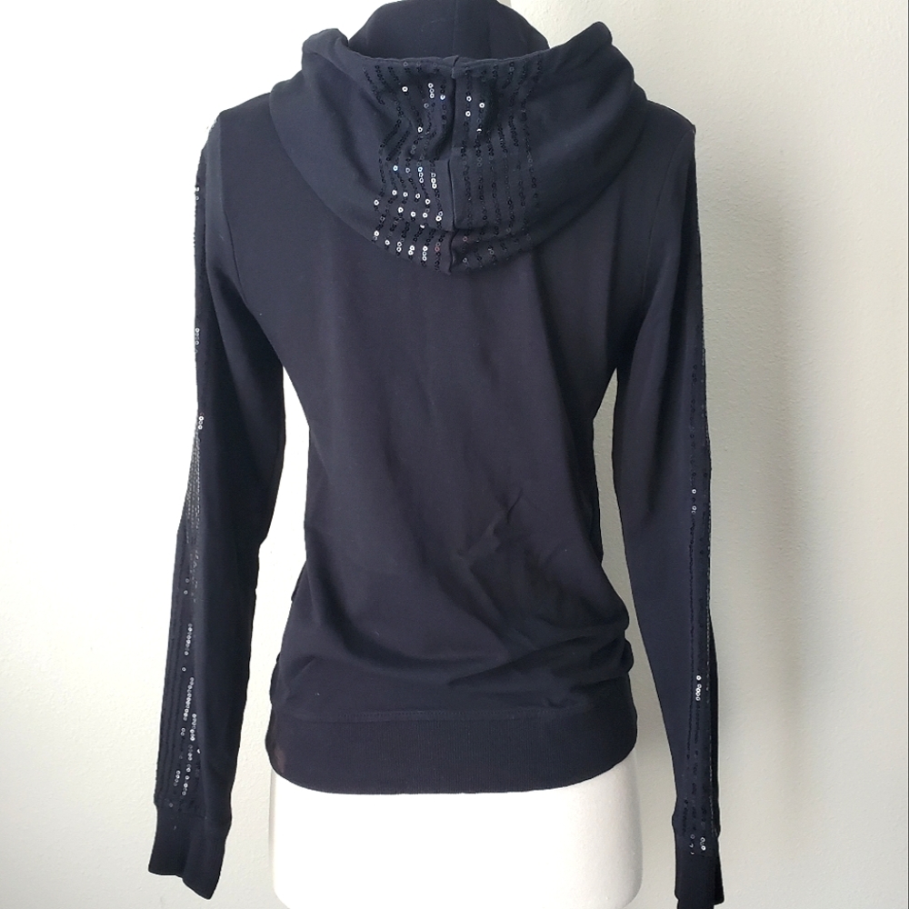 BCBGMaxAzria Sequined Hoodie Jacket - Picture 2 of 8